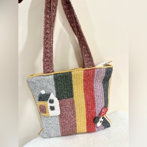 Colorful Striped Crochet Tote Bag - Picture 3 of 7